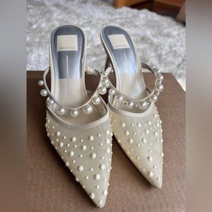Dolce Vita Women's Cream Pearl Embellished Heels